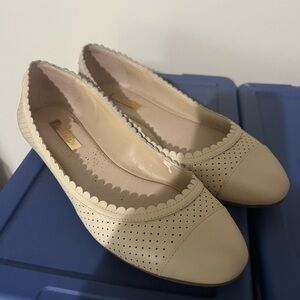 SOLD Louise et Cie Cream Flats with Perforated Design